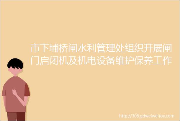 市下埔桥闸水利管理处组织开展闸门启闭机及机电设备维护保养工作